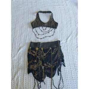 AD2013 AD Now Urban Gypsy Chain Skirt Top Set Burning Man Festival Adjustable